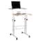 Mind Reader Woodland Collection White Adjustable Mobile Sit & Stand Laptop Desk